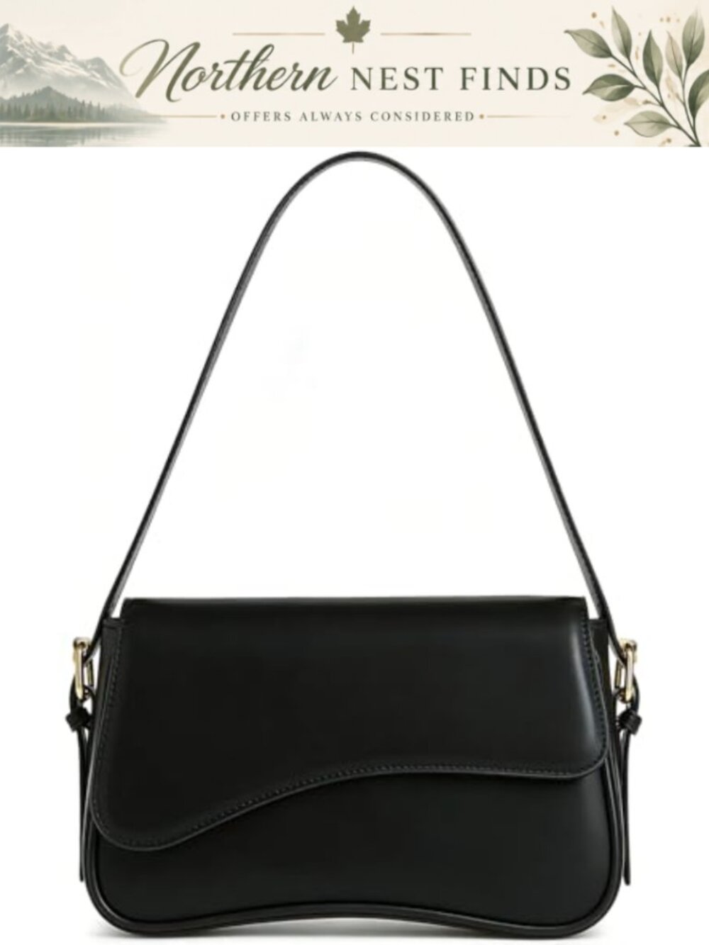 Crescent Shoulder Bag Retro Y2K 90s Hobo Vegan Faux Leather Crossbody Purse